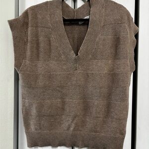 Shoe Dazzle Taupe V-Neck Sweater